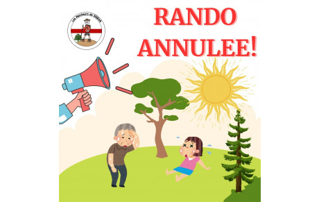 Annulation de la randonnée du dimanche 29 juin
