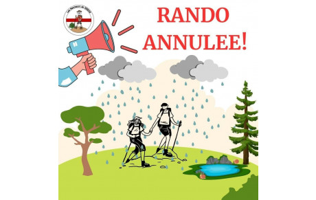 Annulation de la randonnée de demain 